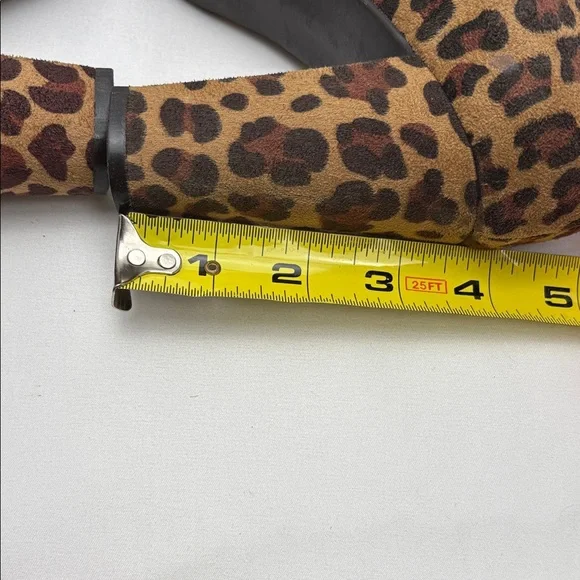 Merona Etta High Heel Women’s Sz8.5 Tan and Brown Leopard Print Chucky Heel#0252 - Picture 8 of 11